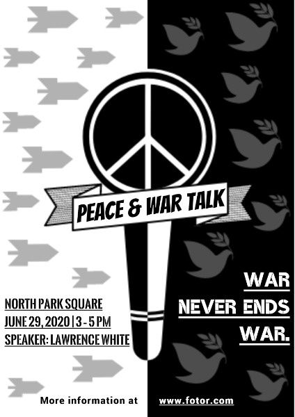 posters, peace, speech, Antiwar Poster Template