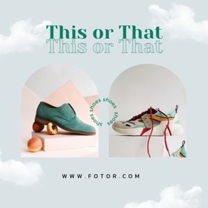 comparison, promotion, photo, Minimal Shoes This Or That Instagram Post Template