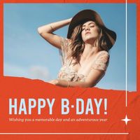 wish, celebration, girl, Red Happy Birthday Instagram Post Template