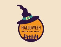 holiday, festival, trick or treat, Halloween Witch Hat Label Template
