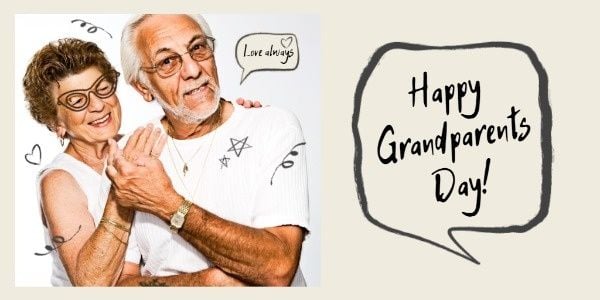 grandparents, holiday, festival, White Grand Parents Day Wishes Twitter Post Template