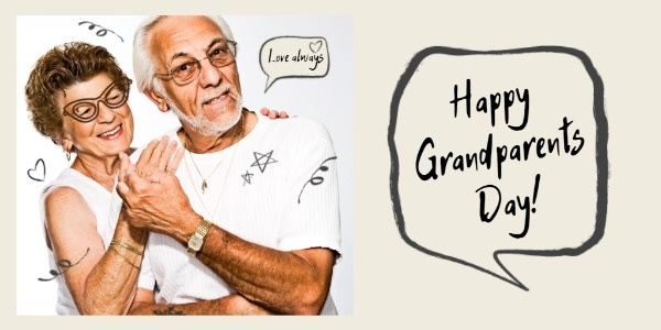 White Grand Parents Day Wishes Twitter Post