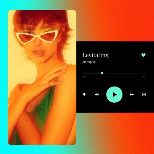 グラデーション音楽を聴く Instagram投稿