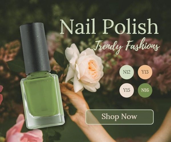 beauty, fashion, online ads, Blue Nail Polish Sale Medium Rectangle Template
