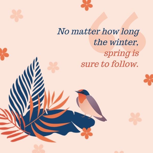season, painting, landscape, Happy Spring Quote Instagram Post Template