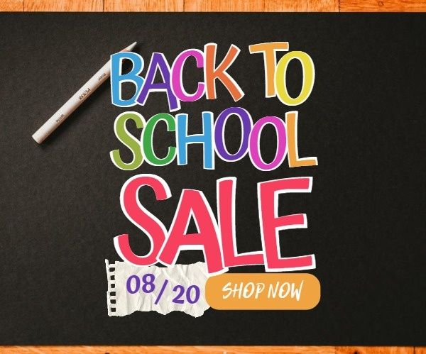 education, social media, business, Back To School Season Sale Large Rectangle Template