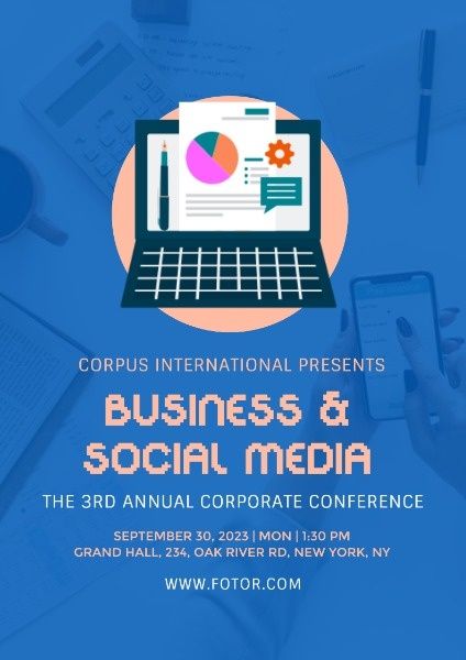 technology, computer, media, Business Conference Poster Template