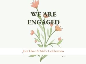 engagementparty, proposal, party, Flower Engagement Card Template