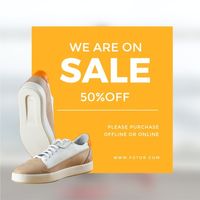 sneakers, social media, footwear, Yellow Special Sports Shoes Sale Instagram Post Template