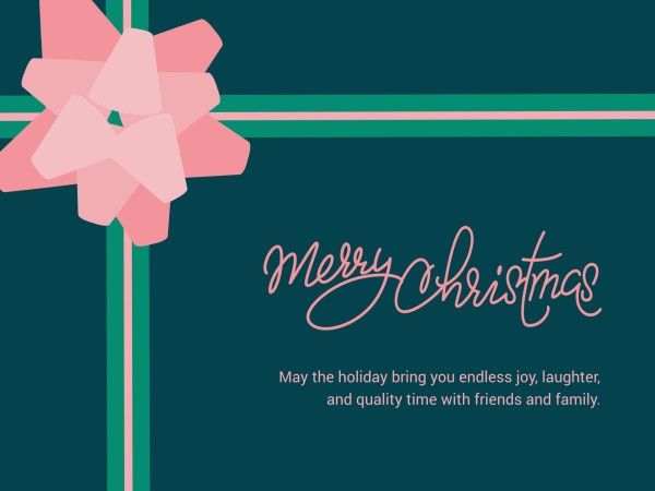 wishing, wishes, bless, Pink ribbon christmas greeting Card Template