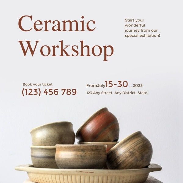 exhibition, show, art, Ceramic Workshop Instagram Post Template