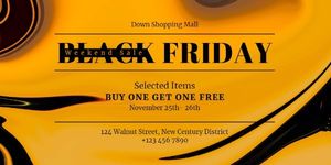 Yellow Black Friday Shopping Mall Sale Twitter Post
