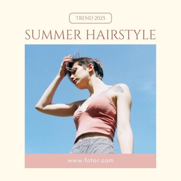 夏の髪型インスタグラム投稿テンプレート Instagram投稿