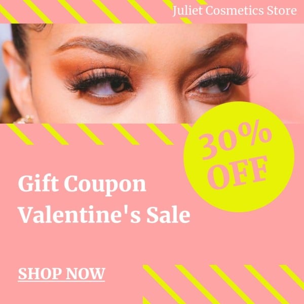 Pink Valentine Sale Coupon Instagram Ad