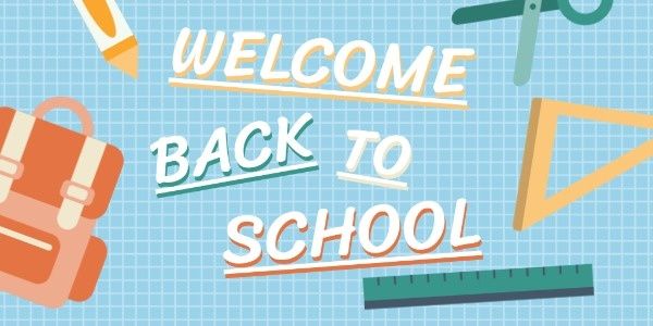 new semester, greeting, education, Welcome Back to School Twitter Post Template