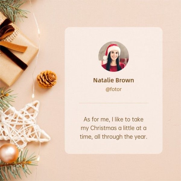 xmas, christmas wish, clean, Beige Christmas Quote Instagram Post Template