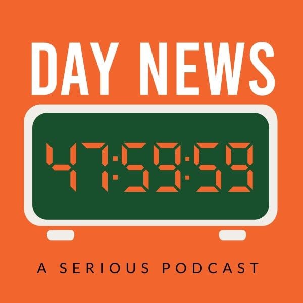 Orange Clock Countdown Day News Podcast Cover