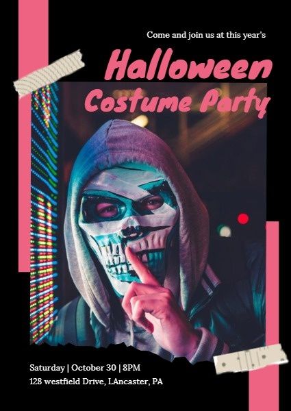 holiday, festival, celebration, Black Halloween Costume Party Invitation Template