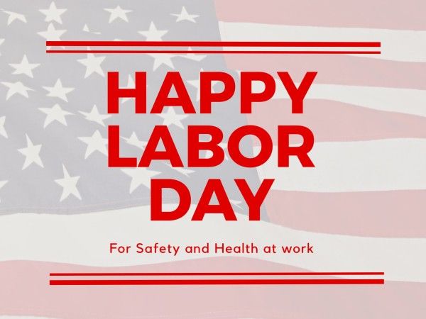 White Red Happy Labor Day Card
