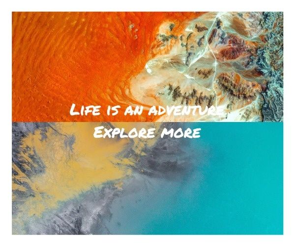 life, explore, lifestyle, Collage Adventure Travel Facebook Post Template