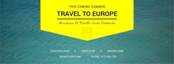 summer, season, life, Travel To Europe Facebook Cover Template