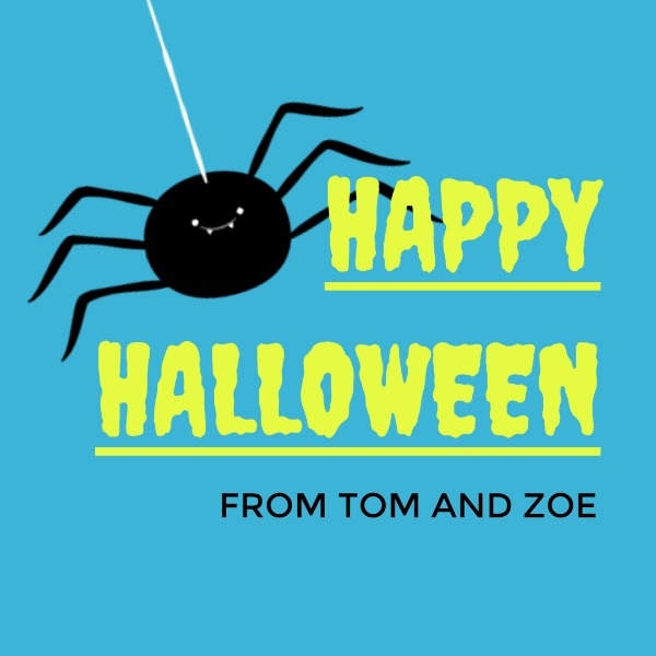 Blue Spider Halloween Instagram Post