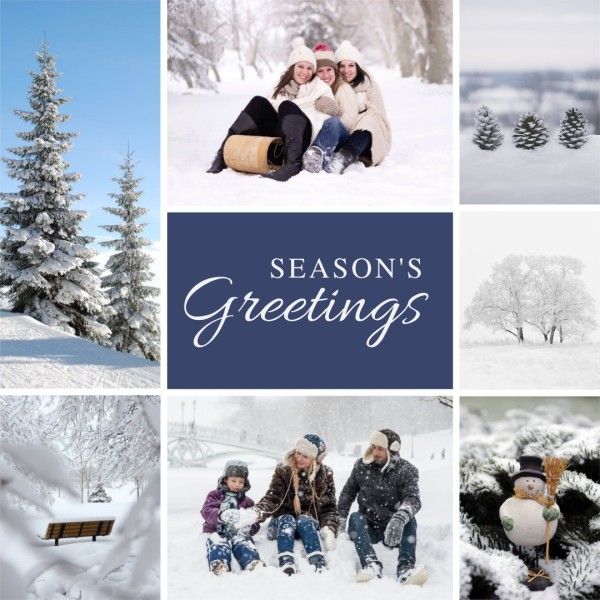 memory, winter, greeting, White Winner Collage Instagram Post Template