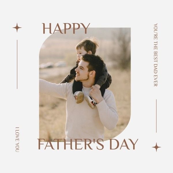 dad, kid, baby, White Elegant Father's Day Greeting Instagram Post Template