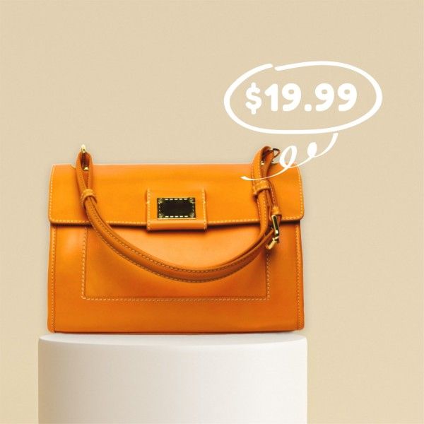 sale, promotion, female bag, Beige Simple Modern Handbag Product Photo Template