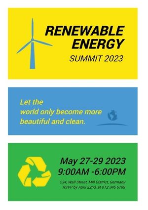 绿色能源会议邀请函 英文海报