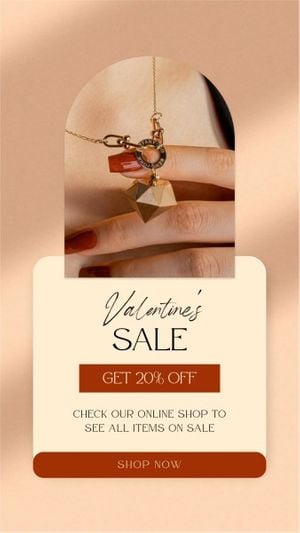 valentines day, love, life, Beige Jewelry Valentine's Day Sale Promotion Instagram Story Template