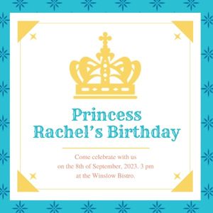 Princess' Birthday Party Instagram Post