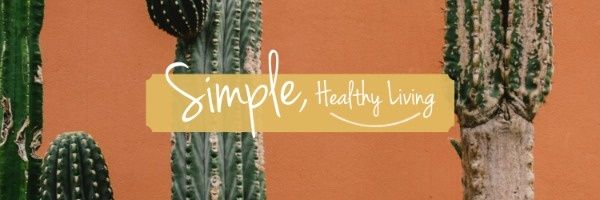 simplicity, living, cactus, Simple And Healthy Life Twitter Cover Template