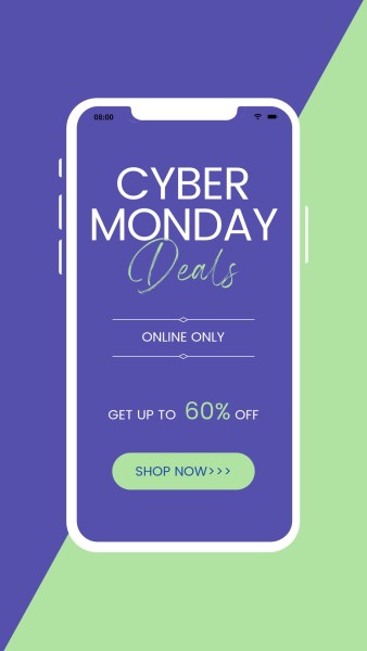 Purple Cyber Monday Online Shop Instagram Story