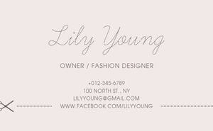 marketing, life, lifestyle, Fashion Designer Business Card Template