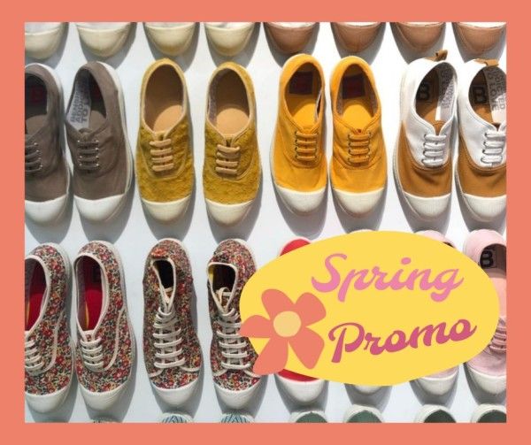 promotion, discount, business, Yellow Shoes Spring Promo Sale Facebook Post Template