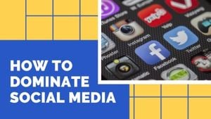 social network, article, blogging, Yellow And Blue Social Media Marketing Tips Youtube Thumbnail Template