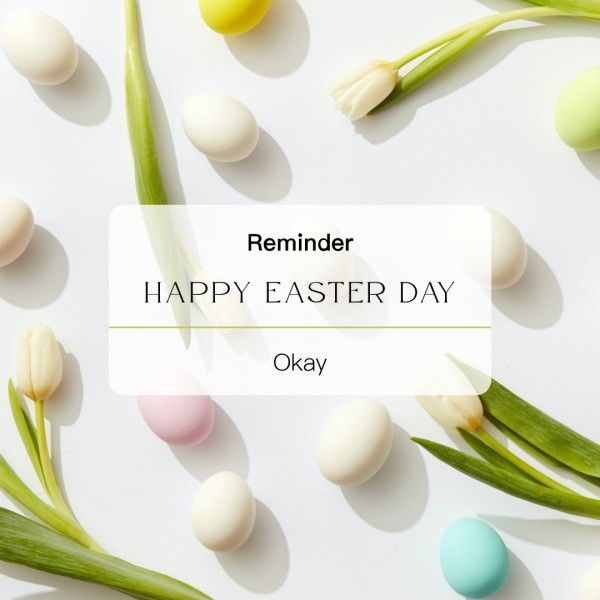 festival, holiday, greeting, White Minimal UI Interface Happy Easter Day Instagram Post Template