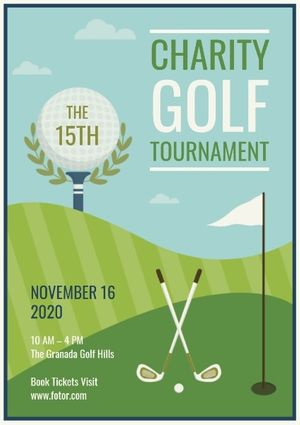 golf courses, championships, sports, Charity Golf Tournament Poster Template