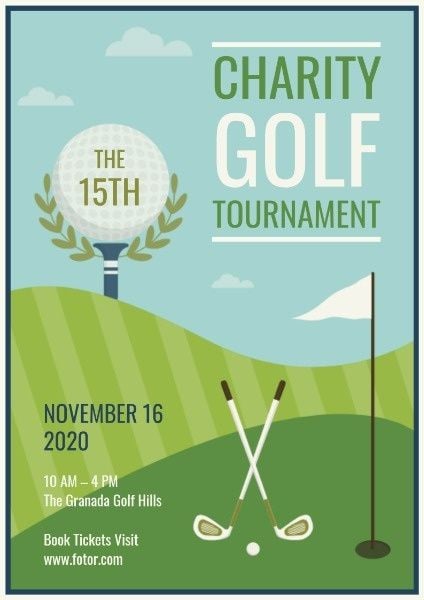 golf courses, championships, sports, Charity Golf Tournament Poster Template
