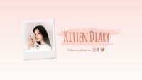 cat, pet, youtuber, Soft Pink Kitten Diary Personal Channel Youtube Banner Youtube Channel Art Template