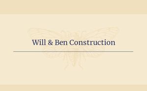 group, service, company, Ecru Illustration Butterfly Construction Studio Business Card Template