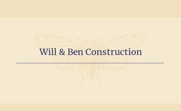 Ecru Illustration Butterfly Construction Studio Business Card
