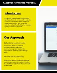 modern, marketing proposals, business, Yellow Simple Facebook Marketing Proposal Template