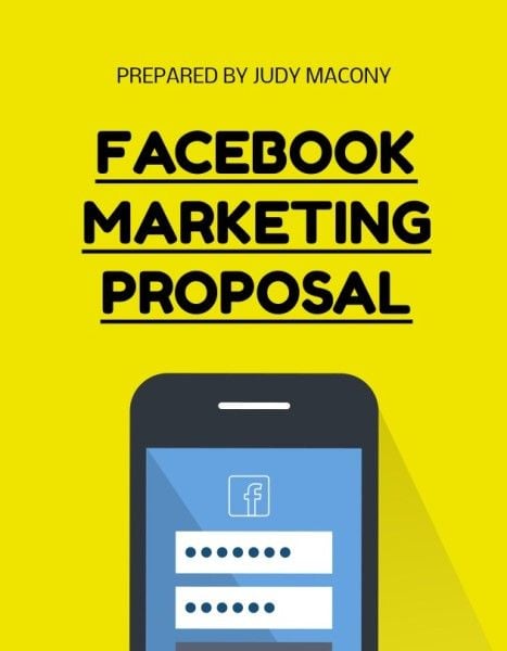 黄色简单 Facebook 营销建议 提案项目