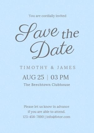 save the date, marriage, marry, Blue Wedding Invitation Template