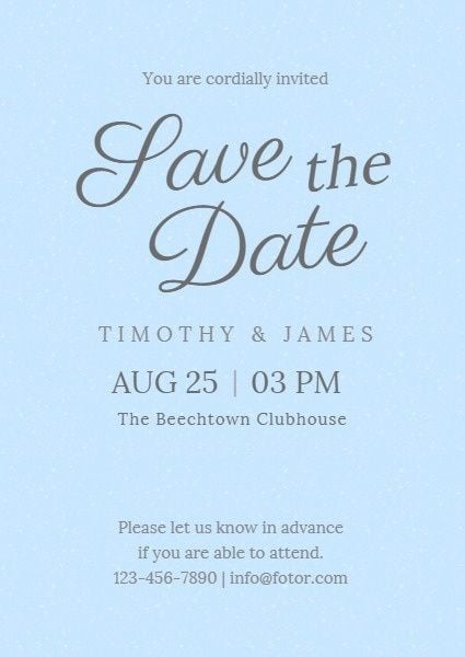 青い結婚式の招待状 招待状