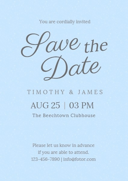 Blue Wedding Invitation Invitation
