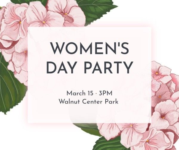 women's day, international women's day, march 8, Pink Floral Women's March Activity Facebook Post Template
