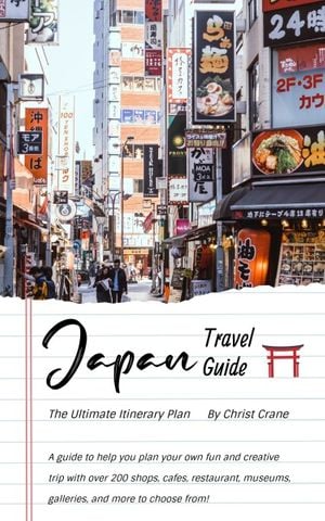 tour, tourist, street, Japan Travel Guide Book  Book Cover Template